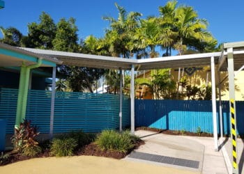 Pathway Patio Cover for Public Walkway